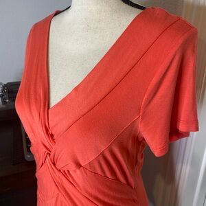 Willi Smith Orange Basketweave Top